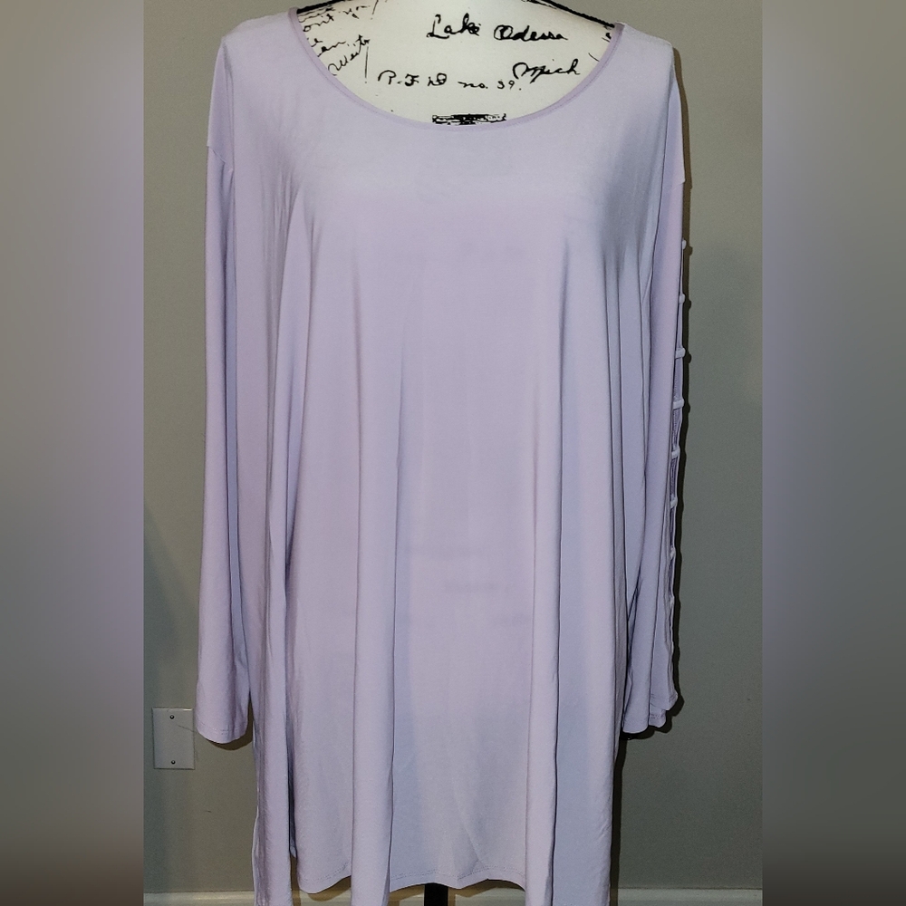Cato Purple Long Sleeve Tunic Blouse